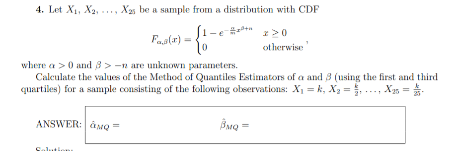Solved 4 Let X1 X2 X25 Be A Sample From A Distrib Chegg Com
