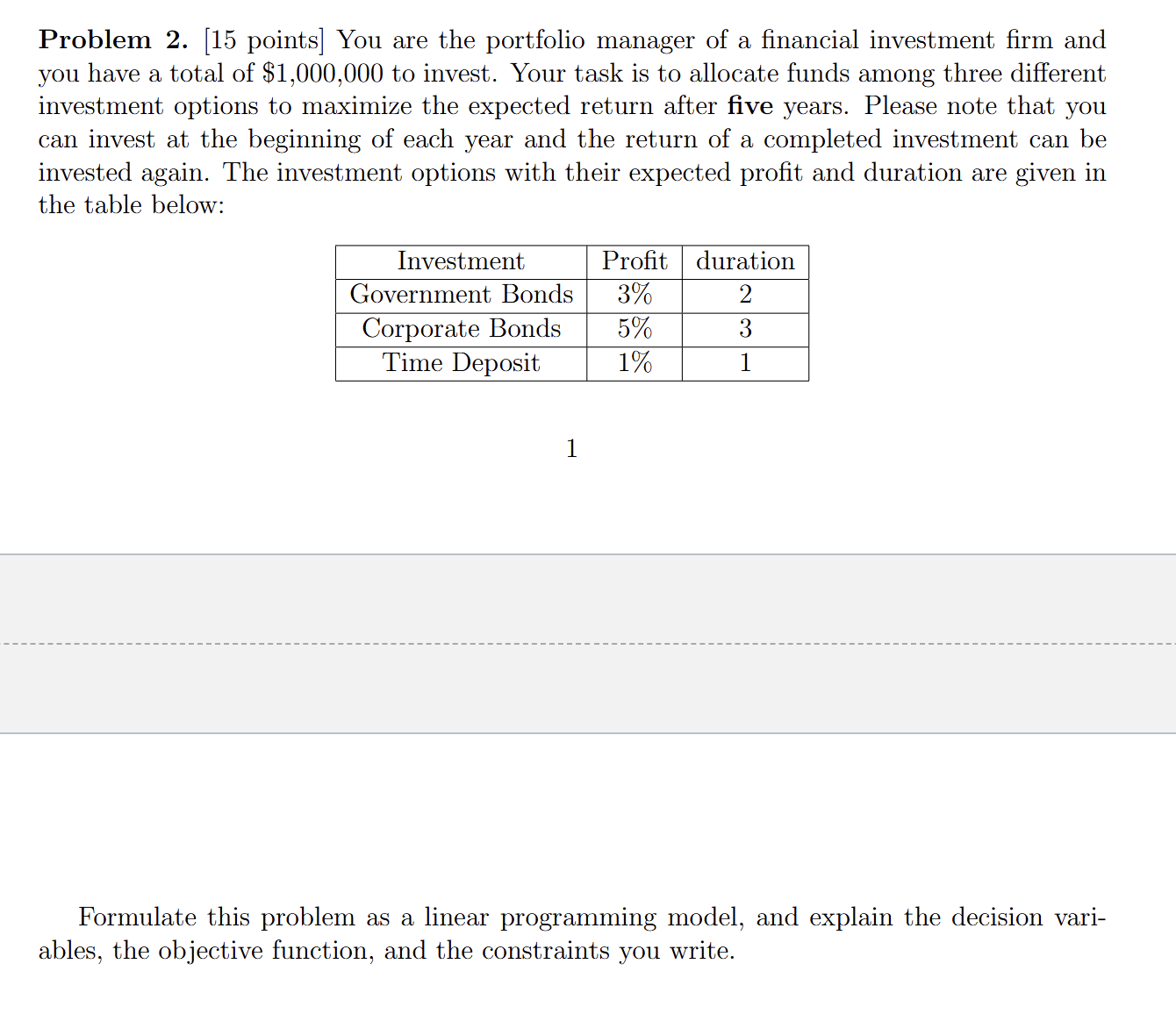 Solved Problem 2. [15 ﻿points] ﻿You are the portfolio | Chegg.com