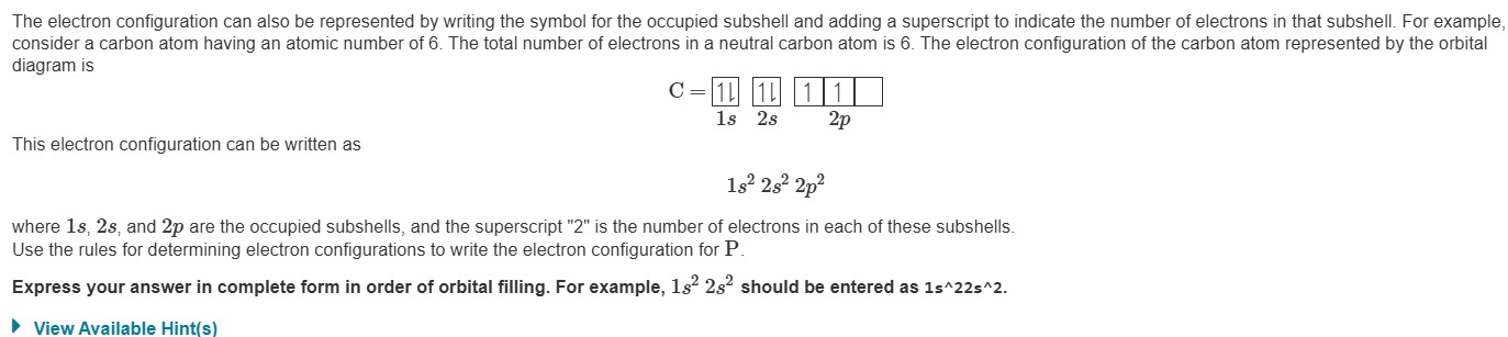 Solved The electron configuration can also be represented by | Chegg.com