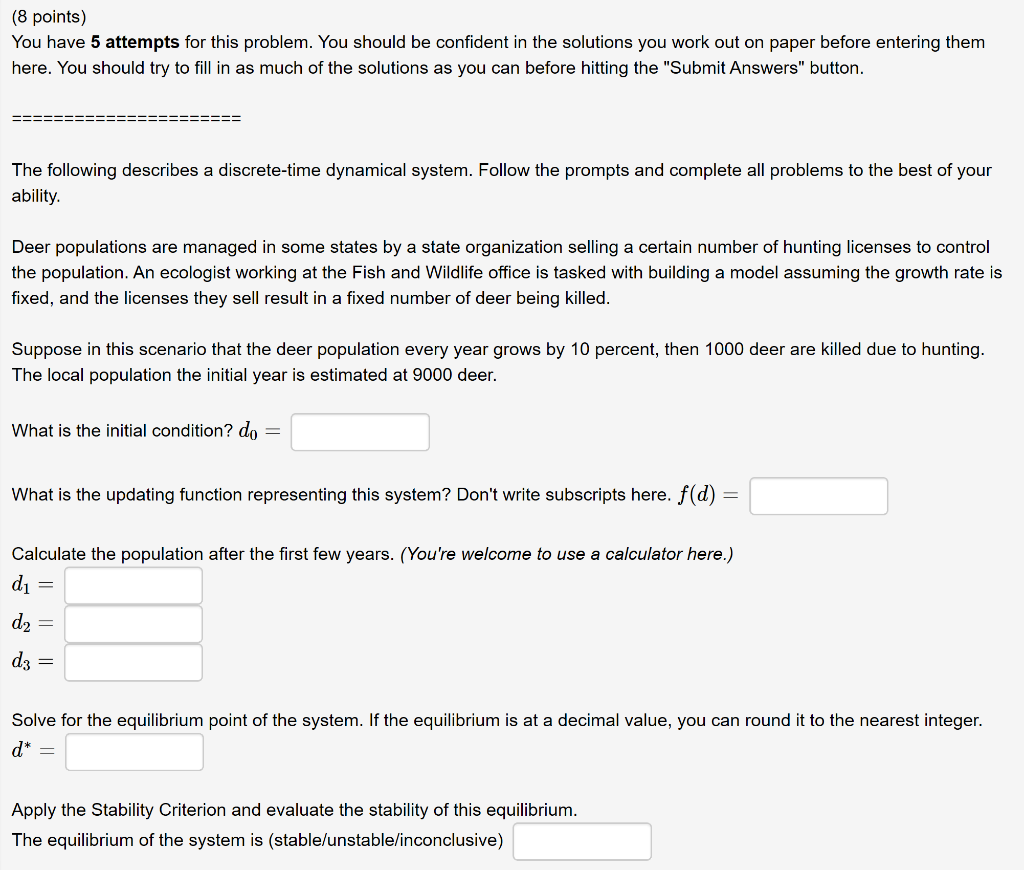 Solved (8 points) You have 5 attempts for this problem. You | Chegg.com