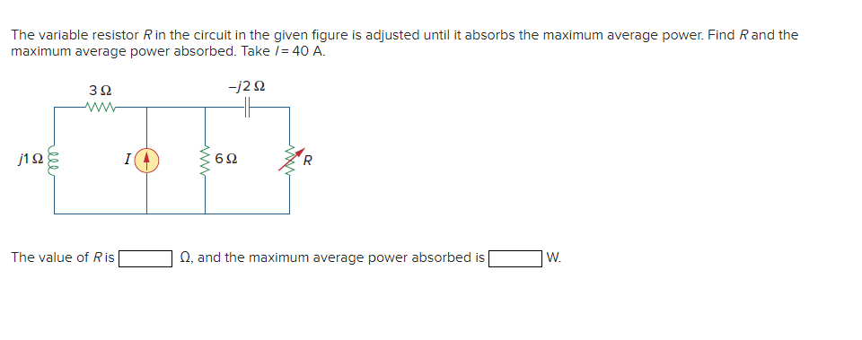 Solved The variable resistor R in the circuit in the given | Chegg.com