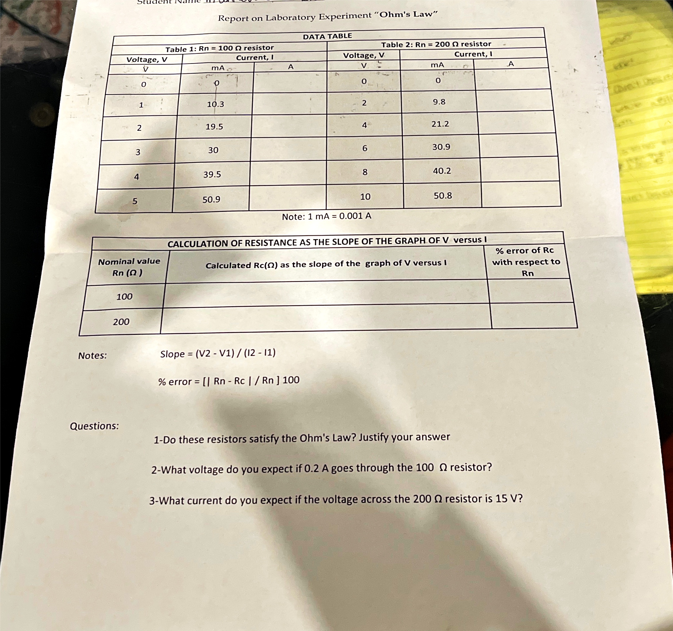 Solved Report on Laboratory Experiment 