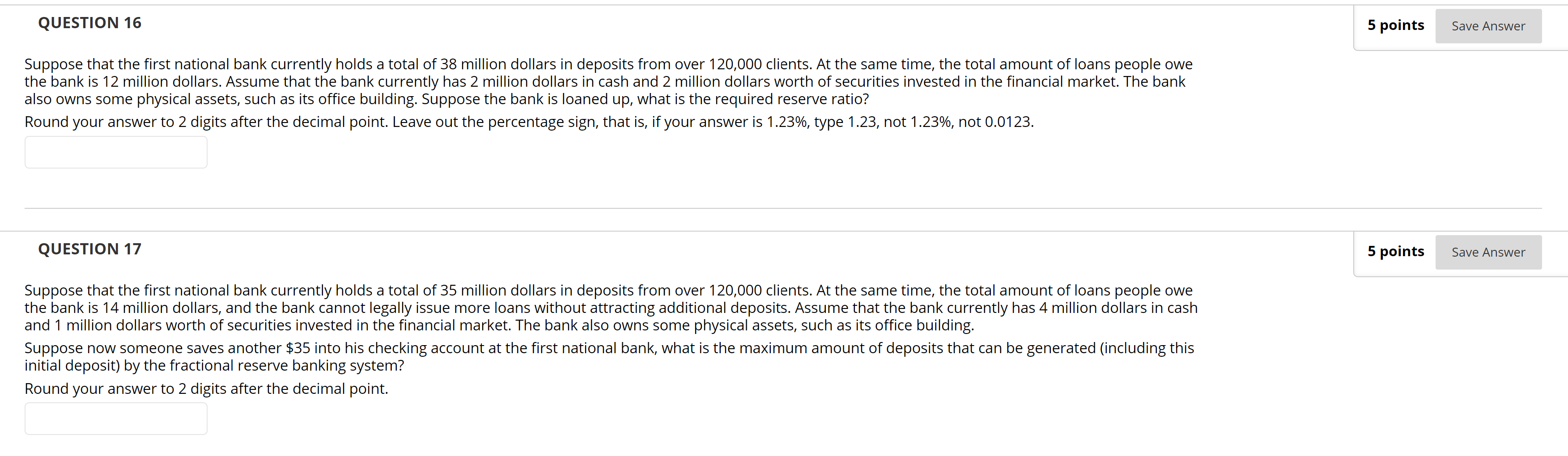 Solved QUESTION 16 5 points Save Answer Suppose that the | Chegg.com