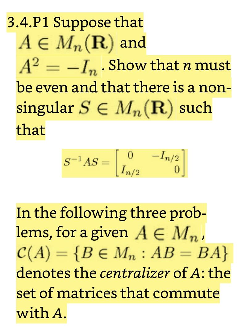 Solved 3 4 P1 Suppose That A E Mn R And In Show Th Chegg Com