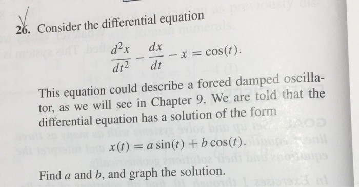 Solved Consider the differential equation d^2x/dt^2 - dx/dt | Chegg.com