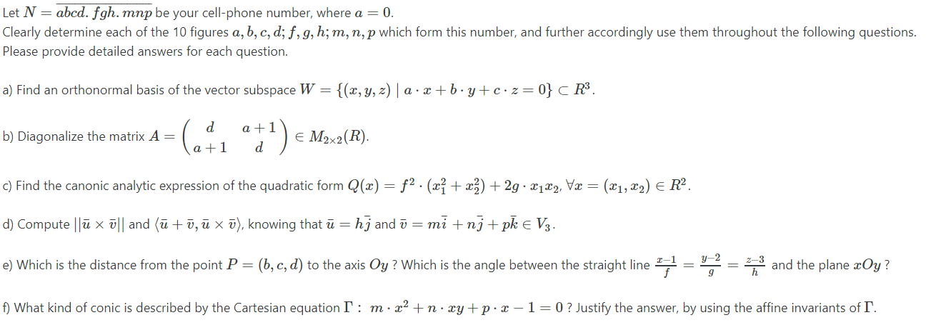 Solved Let N Abcd Fgh Mnp Be Your Cell Phone Number Chegg Com