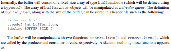 Solved IN C LANGUAGE only not C++ Must use Pthread package | Chegg.com