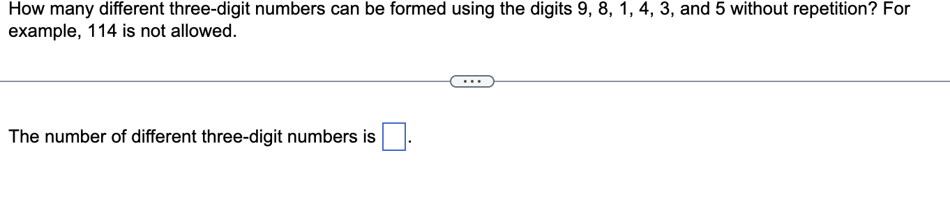 How many different three-digit numbers can be formed using the digits \( 9,8,1,4,3 \), and 5 without repetition? For example,