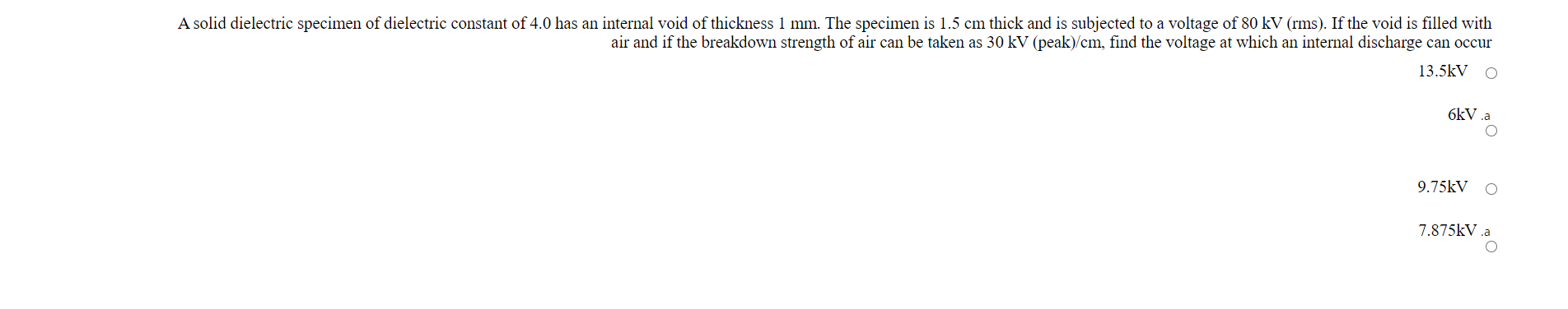Solved A solid dielectric specimen of dielectric constant of | Chegg.com