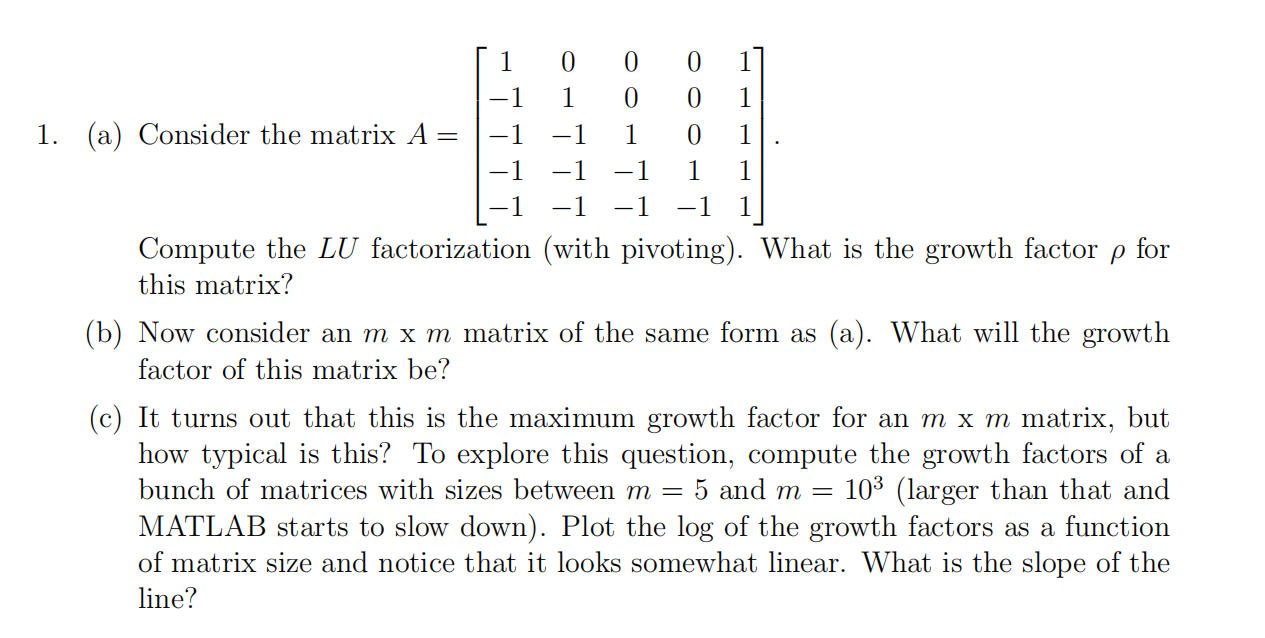 Solved 1 0 0 1 -1 0 1 - 1 0 1 1. (a) Consider the matrix A= | Chegg.com