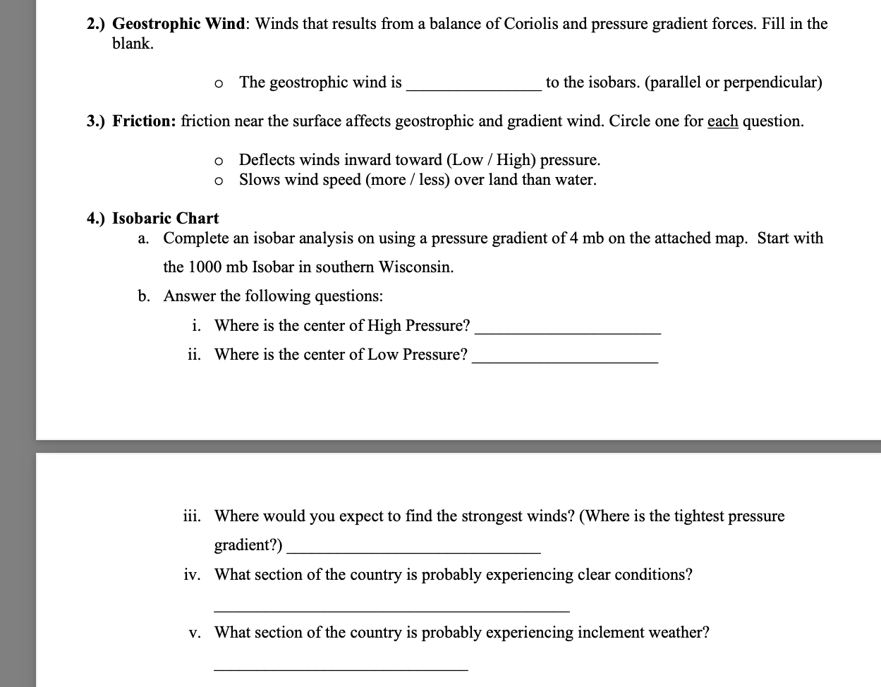 Solved 2 Geostrophic Wind Winds That Results From A Chegg Com   PhpVaFFA6