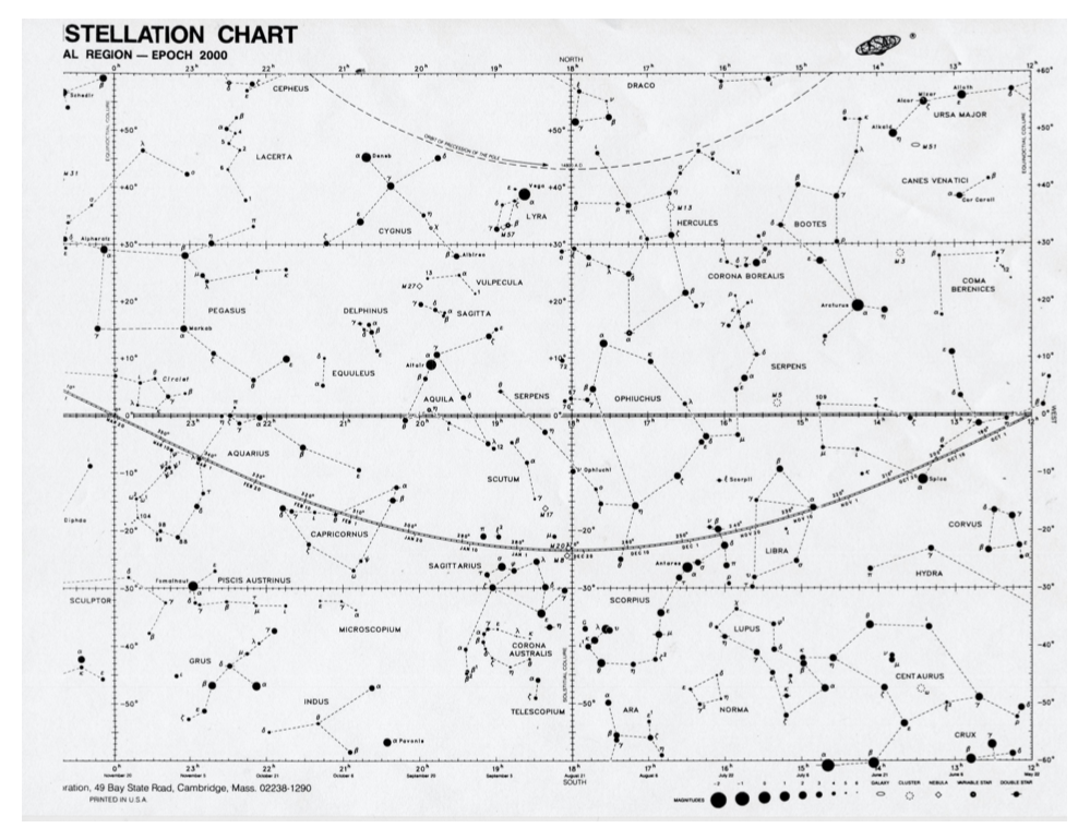 Solved SC002 CONSTELLATION CHART CESSAD NORTH CIRCUMPOLAR | Chegg.com