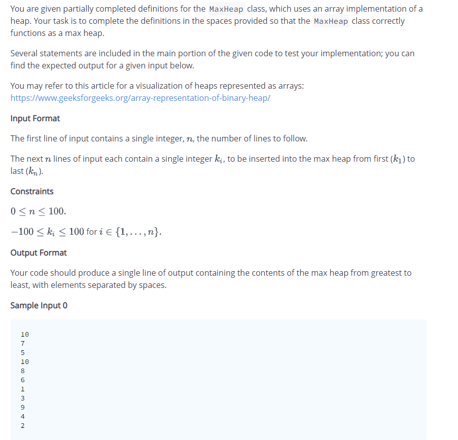 Solved Complete the Linked Heap Project, which is described