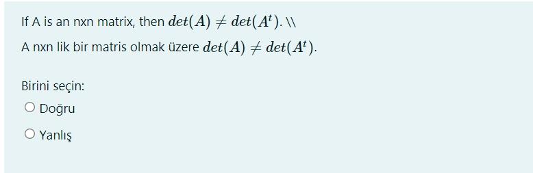 det of nxn matrix