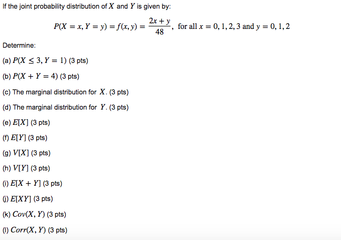 Solved If The Joint Probability Distribution Of X And Y I Chegg Com