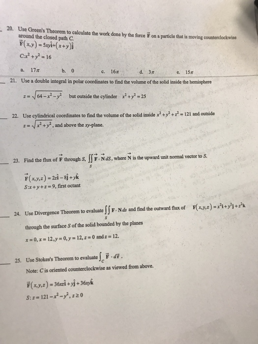 Solved Use Green's Theorem to calculate the work done by the | Chegg.com