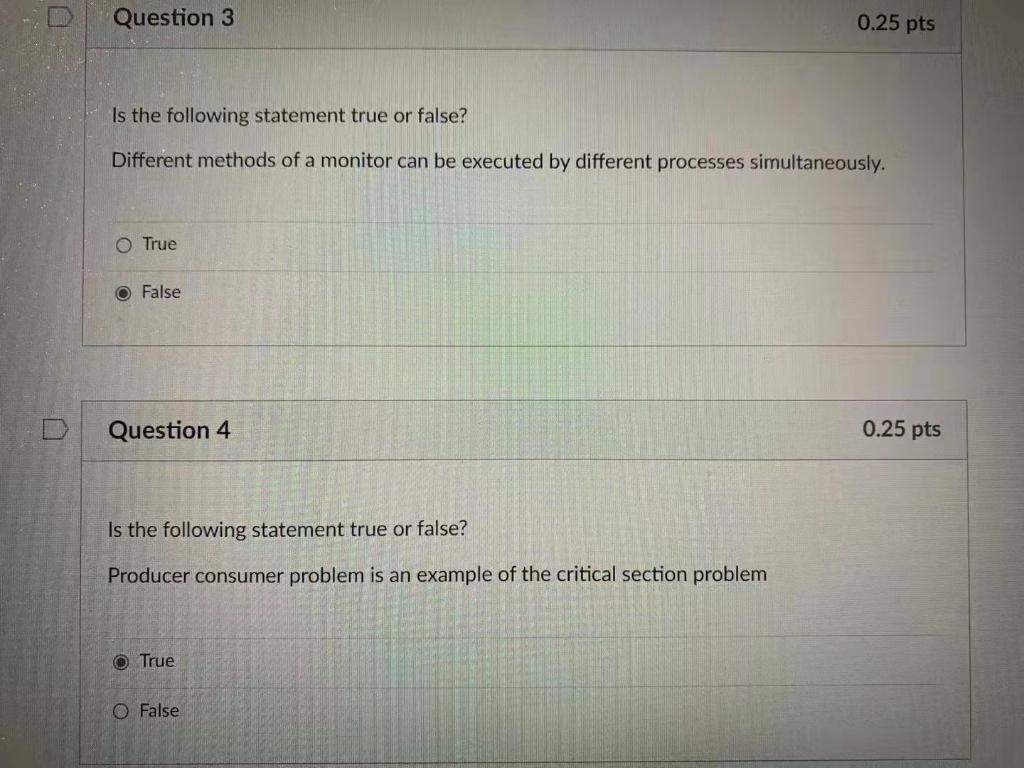 Solved Question 3 0.25 pts Is the following statement true | Chegg.com