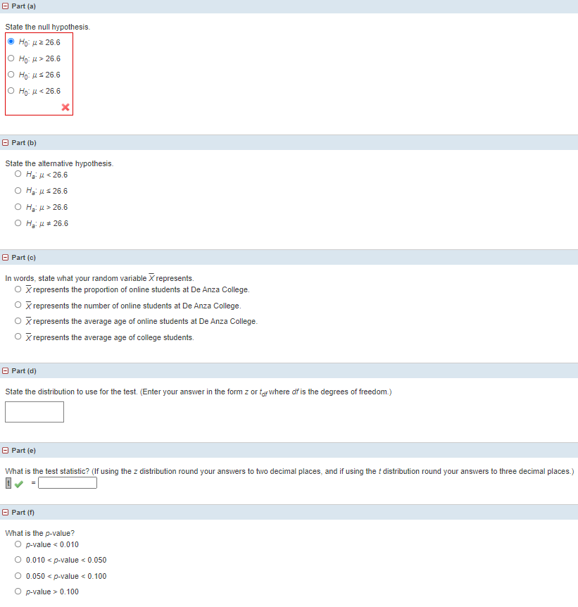 Solved The mean age of De Anza College students in a | Chegg.com