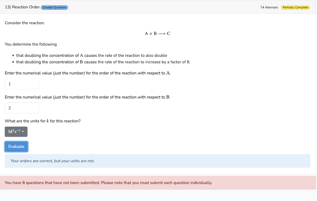 Solved Consider The Reaction: A+B C You Determine The | Chegg.com