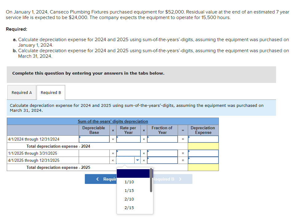 Solved On January 1, 2024, Canseco Plumbing Fixtures