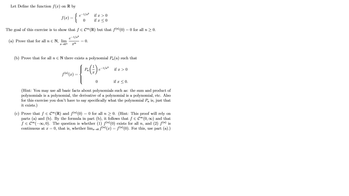 Solved Let Define The Function F X On R By 1 Se 1 72 F 0 Chegg Com