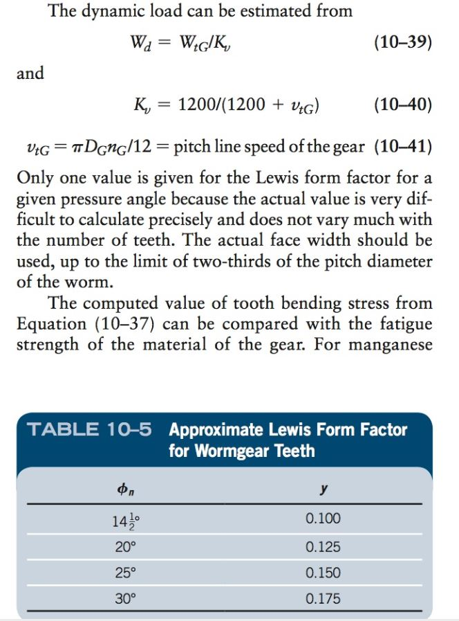 Solved 1011 STRESS IN WORMGEAR TEETH We present here an