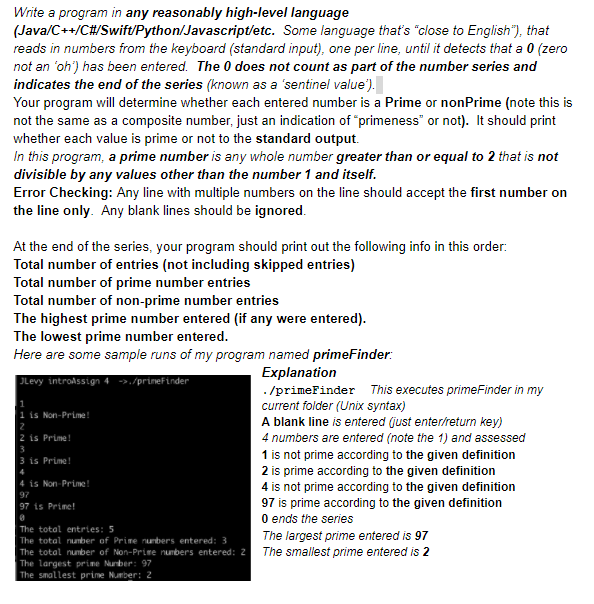 Solved Write a program in any reasonably high-level language | Chegg.com