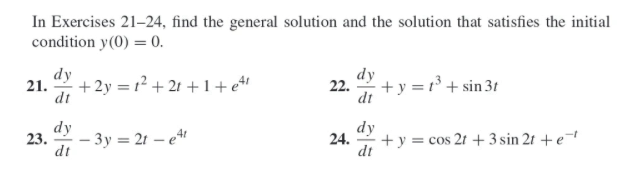 Solved In Exercises 21-24, find the general solution and the | Chegg.com