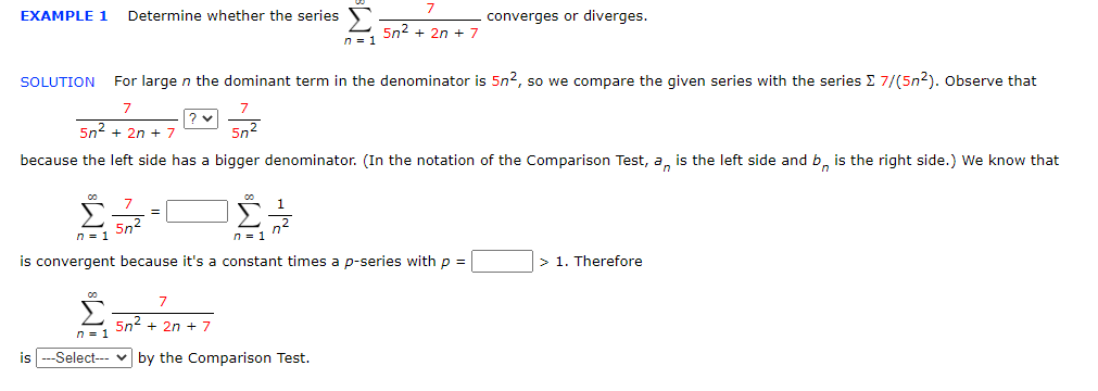 Solved EXAMPLE 1 Determine whether the series converges or | Chegg.com