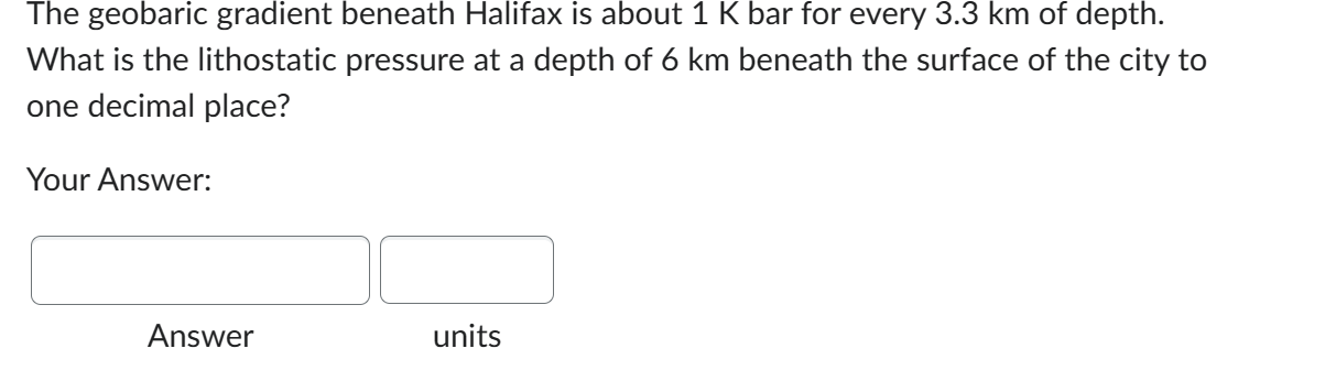 Solved The geobaric gradient beneath Halifax is about 1 K | Chegg.com