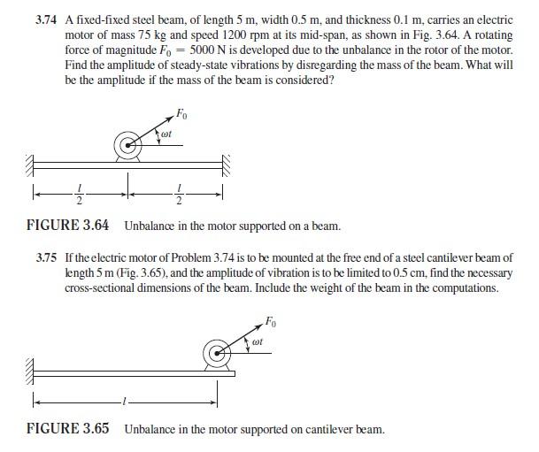 Solved 3.74 A fixedfixed steel beam, of length 5 m, width