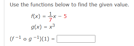 Solved Use the functions below to find the given value. | Chegg.com