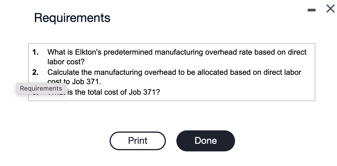 Solved Elkton Industries uses job costing to calculate the