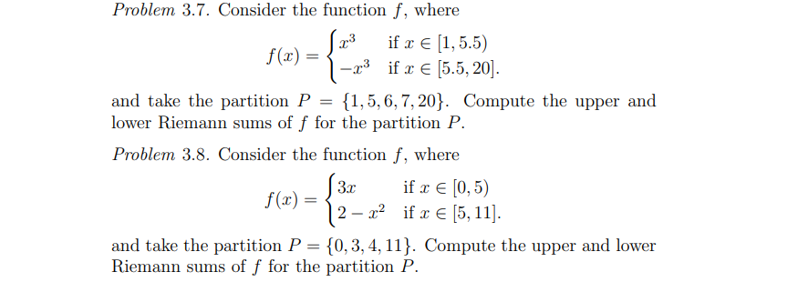 Solved Problem 3.7. Consider the function f, where | Chegg.com