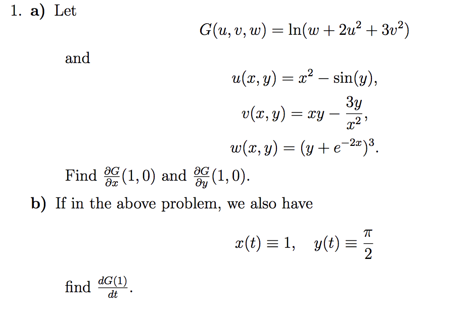 Solved 1 A Let G U V W In W 2u 302 And U X Y Chegg Com