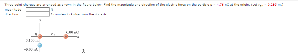 Solved Three point charges are arranged as shown in the | Chegg.com