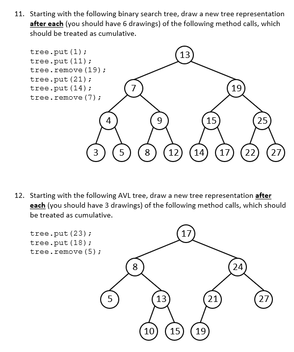 Solved 11. Starting with the following binary search tree, | Chegg.com