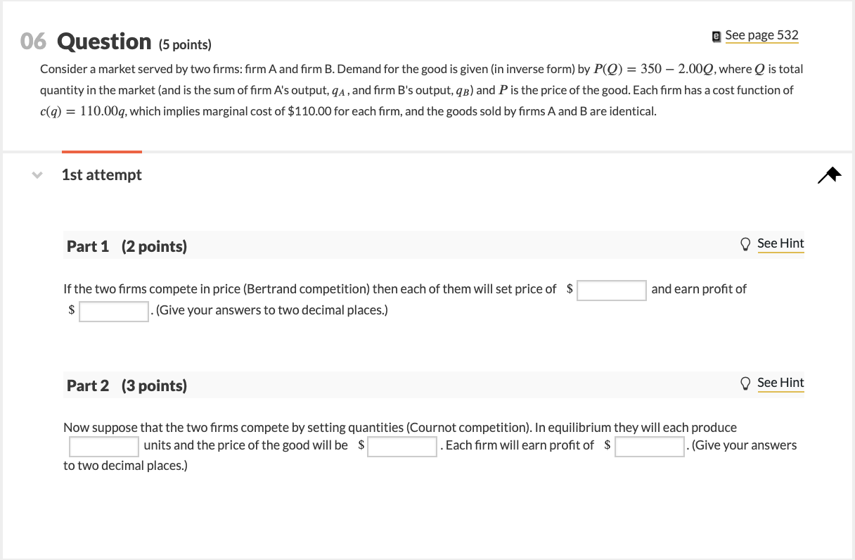 Solved e See page 532 06 Question (5 points) Consider a | Chegg.com