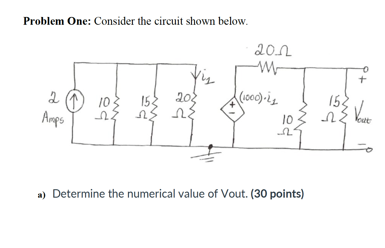 Solved Problem One: Consider the circuit shown below. 20.12 | Chegg.com