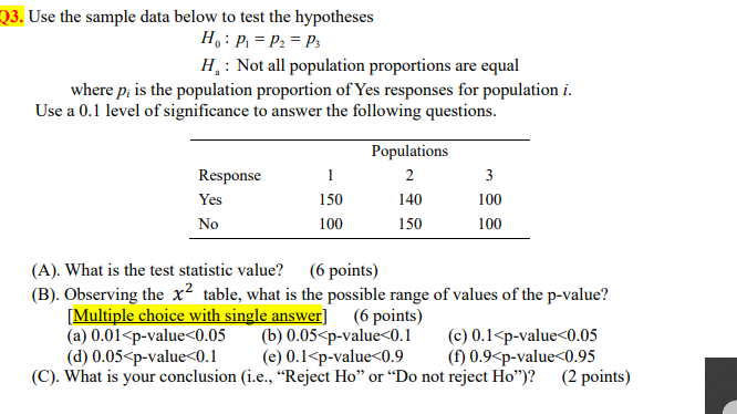 Solved 03. Use the sample data below to test the hypotheses | Chegg.com