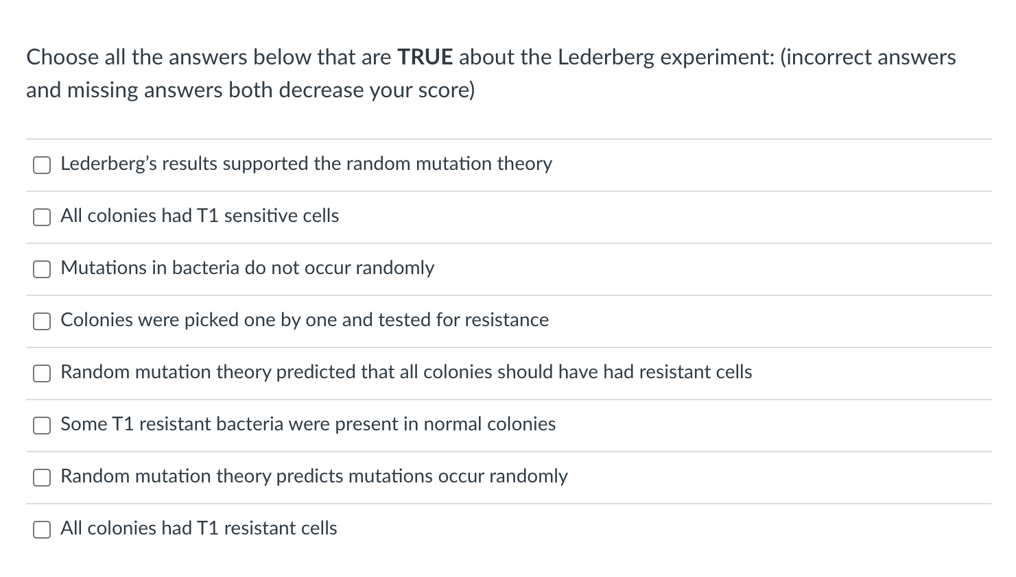 Solved Choose all the answers below that are TRUE about the | Chegg.com