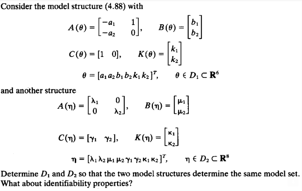 Solved Consider the model structure (4.88) with | Chegg.com