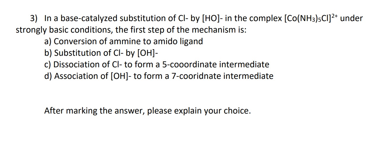 Solved In a base-catalyzed substitution of Cl - ﻿by HO - ﻿in | Chegg.com