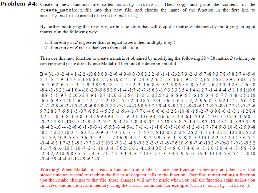 Solved Problem #4: Create a new function file called | Chegg.com