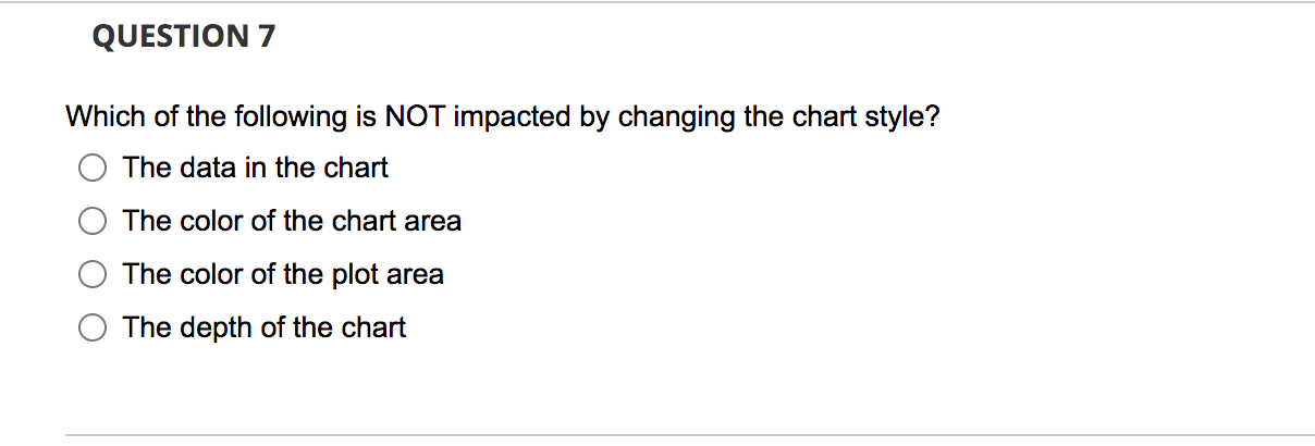Solved Which of the following is NOT impacted by changing | Chegg.com