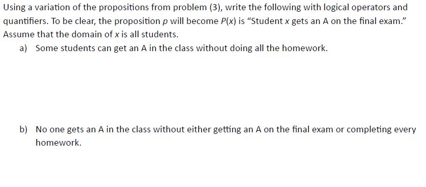 Solved Let P, Q, And R Be The Propositions P: You Get An A | Chegg.com