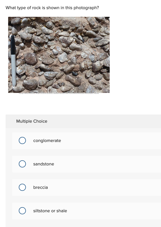 Solved What type of rock is shown in this photograph?