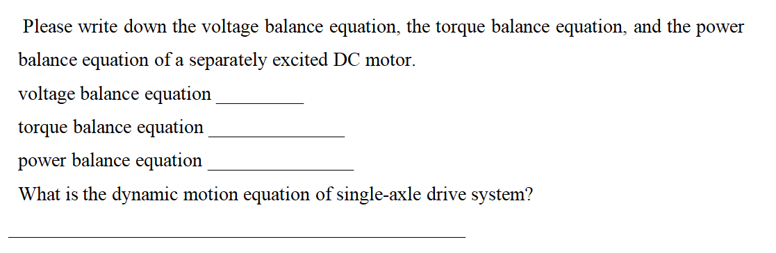 Solved Please write down the voltage balance equation, the | Chegg.com