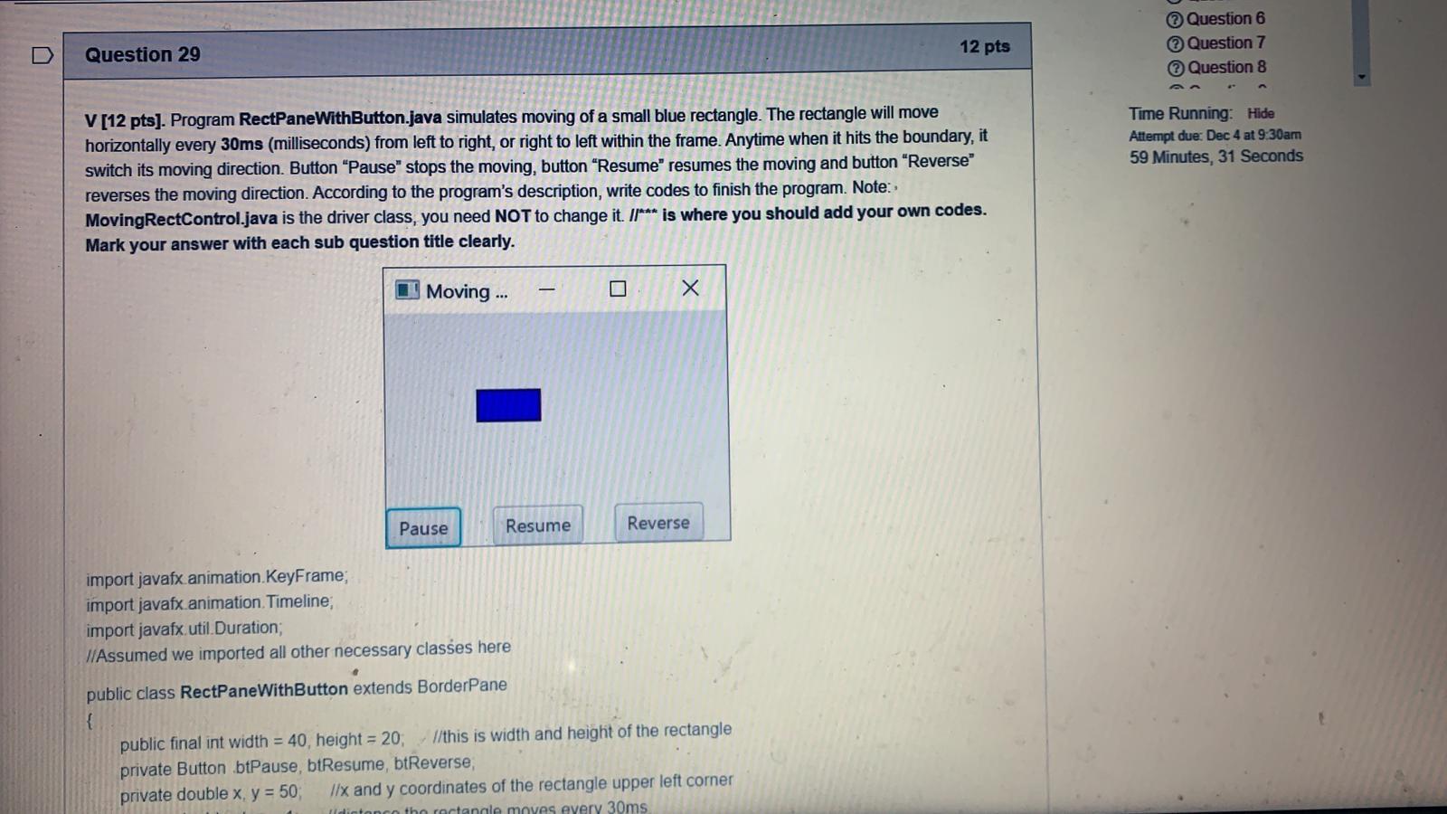 Solved Question 6 Question 7 Question 8 12 pts Question 29 | Chegg.com