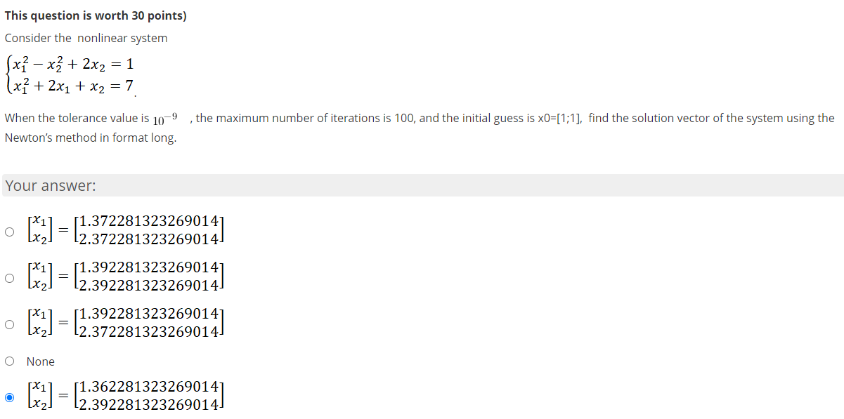 Solved This question is worth 30 points) Consider the | Chegg.com